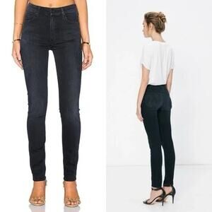 MOTHER High-Rise Ankle Skinny Jeans in Dark Indigo